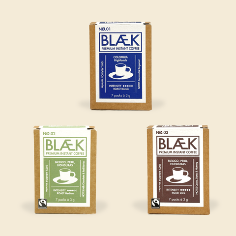 BLÆK Premium Instant Kaffee Starter-Set - Boxen