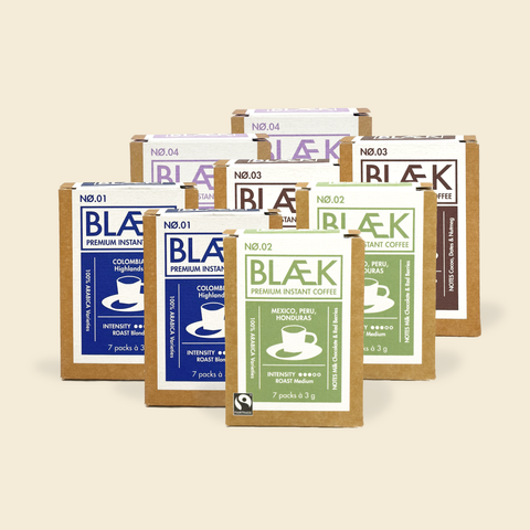 BLÆK Premium Instant Coffee Starter Set - Boxes + Decaf