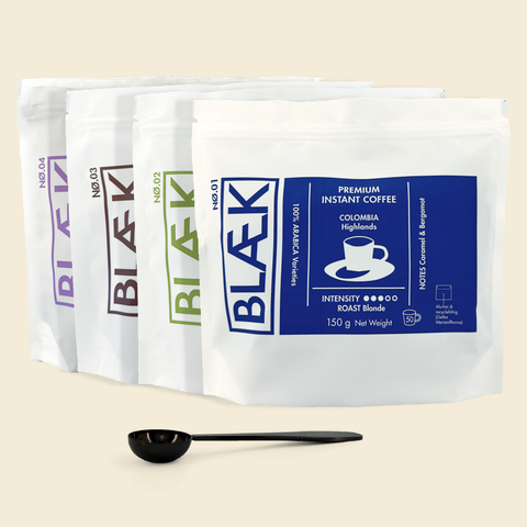 BLÆK Premium Instant Kaffee Starter-Set - 150g Bags