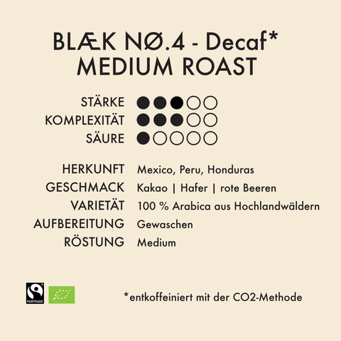 BLÆK Instant Kaffee NØ.4 - Medium Roast (DECAF) - 150g